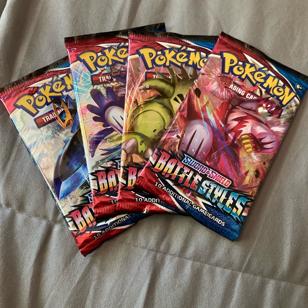 4x Factory Sealed Battle Styles Pokemon TCG Booster Packs
